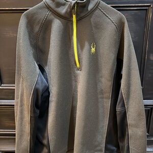 Spyder Black and Gray Core Sweater with Yellow Trim